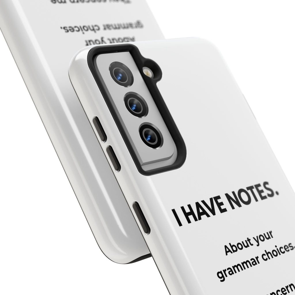 Tough Phone Case — "I Have Notes" Grammar Cat Protective Case