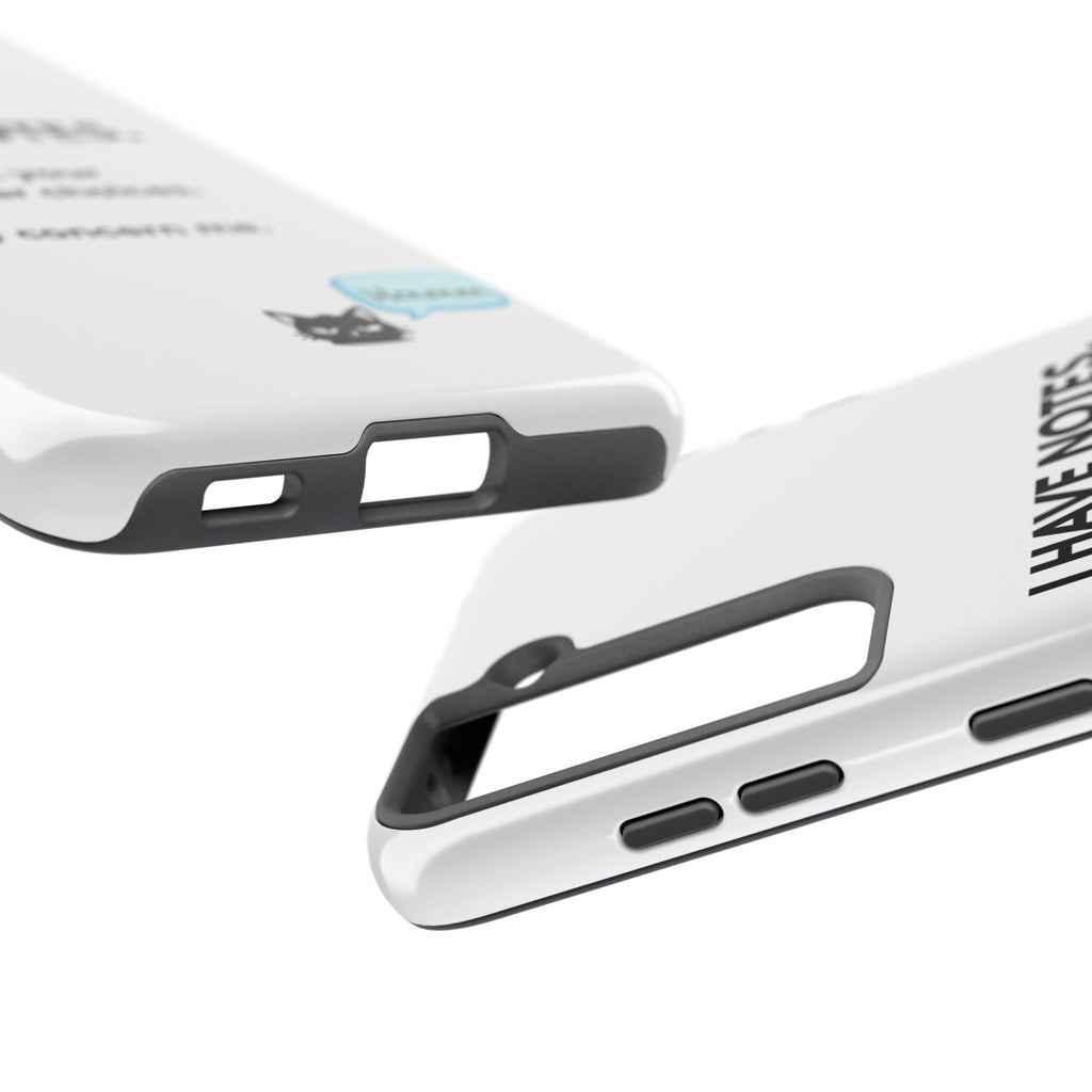 Tough Phone Case — "I Have Notes" Grammar Cat Protective Case