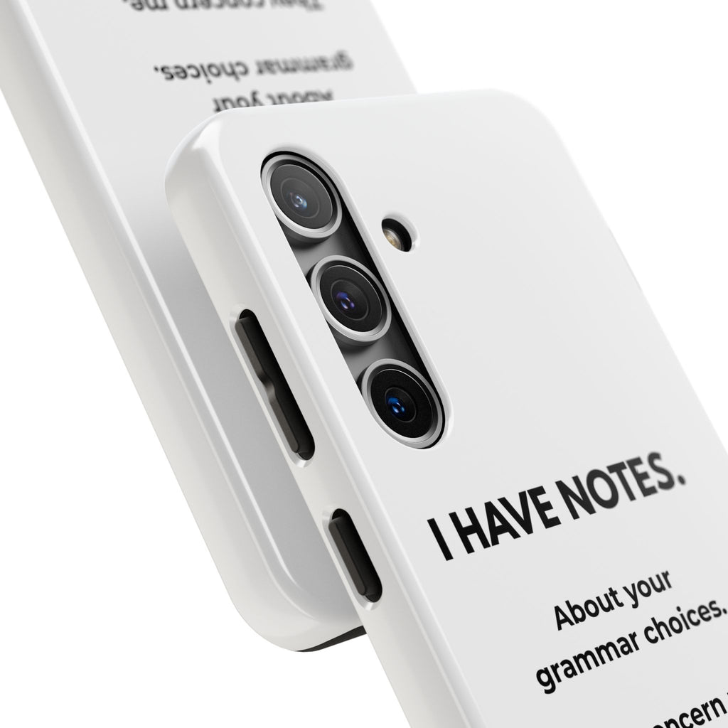 Tough Phone Case — "I Have Notes" Grammar Cat Protective Case