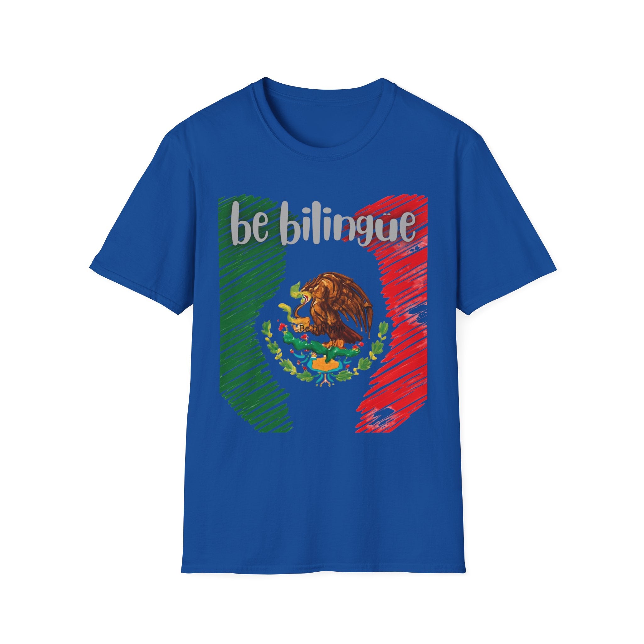 Mexico Flag T-Shirt - Mexican Crest Patriotic Tee- be bilingüe