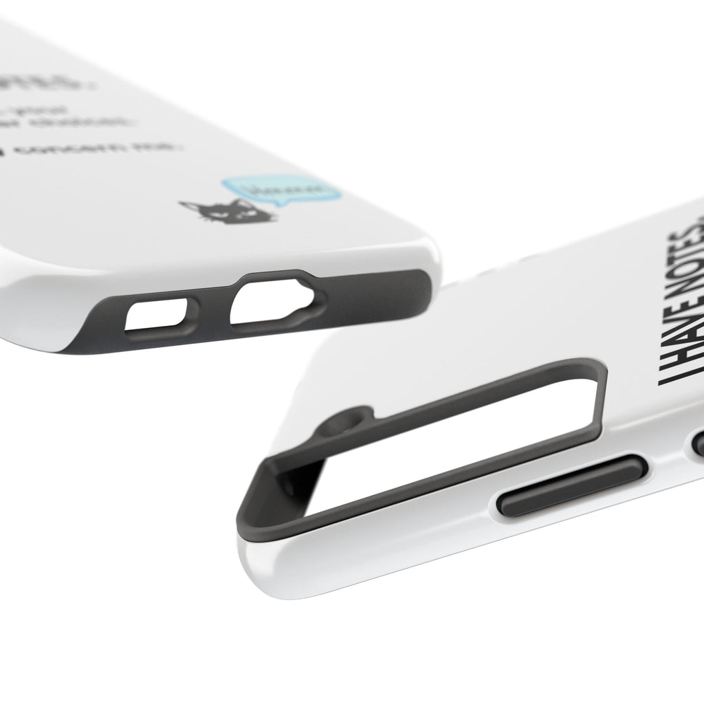 Tough Phone Case — "I Have Notes" Grammar Cat Protective Case