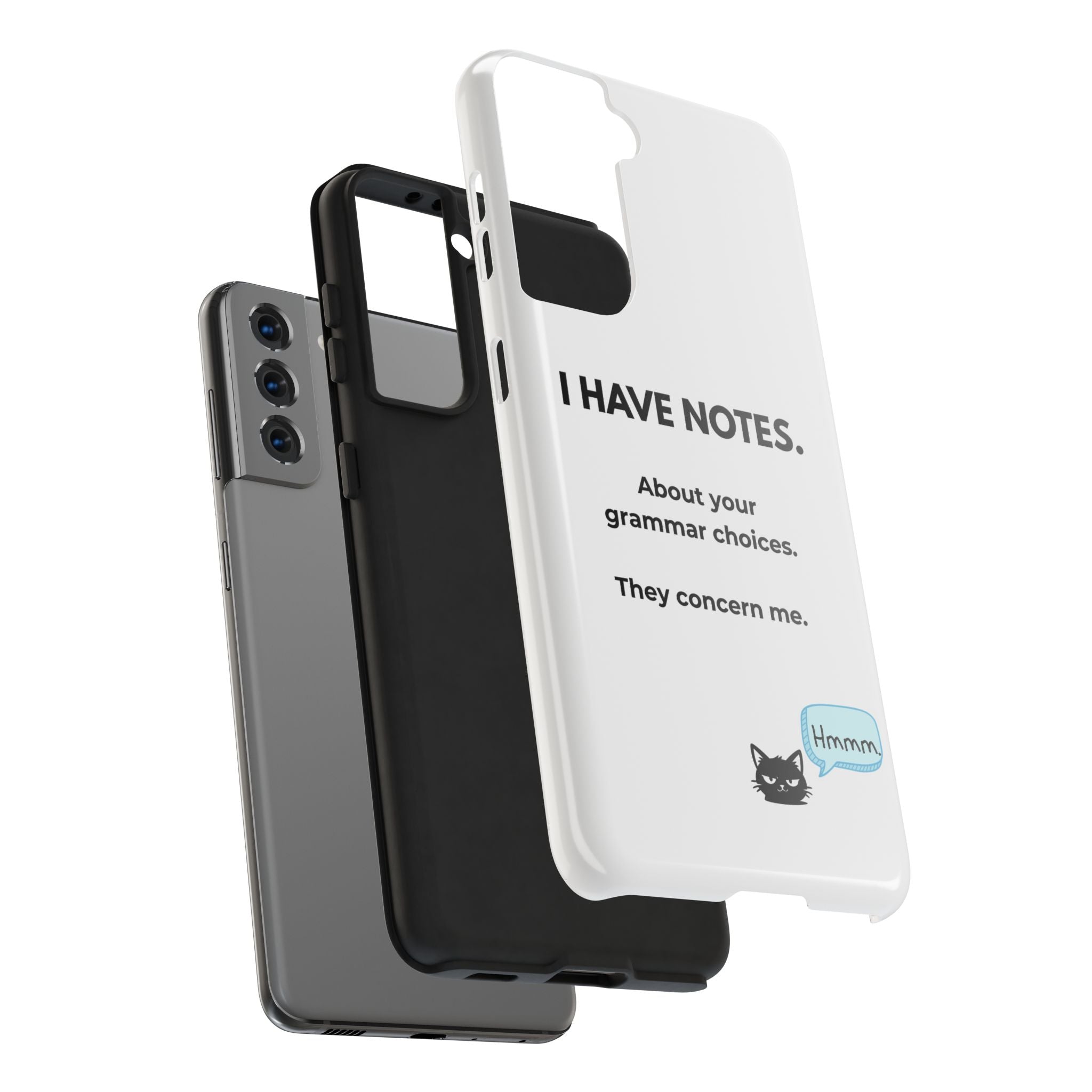 Tough Phone Case — "I Have Notes" Grammar Cat Protective Case