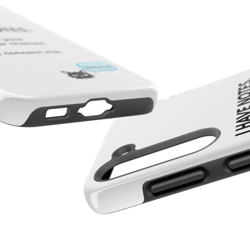 Tough Phone Case — "I Have Notes" Grammar Cat Protective Case