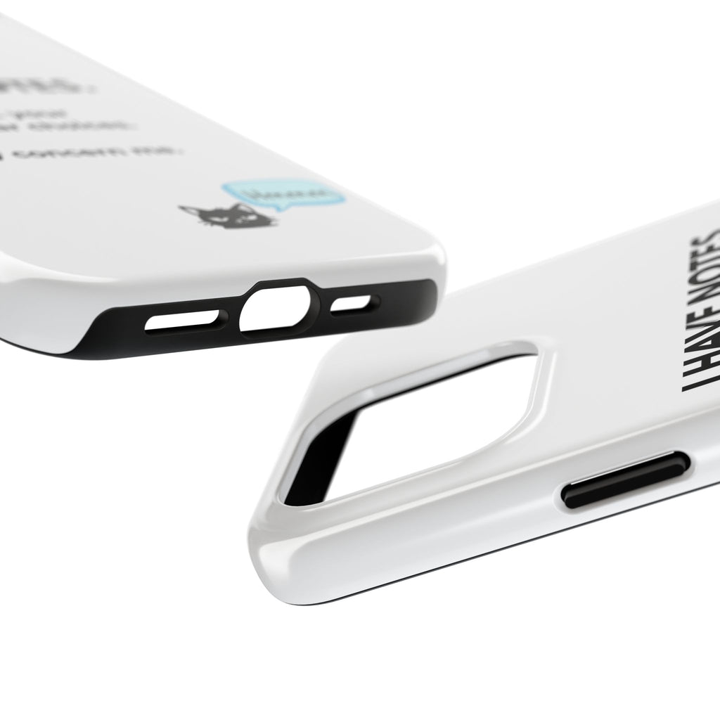 Tough Phone Case — "I Have Notes" Grammar Cat Protective Case