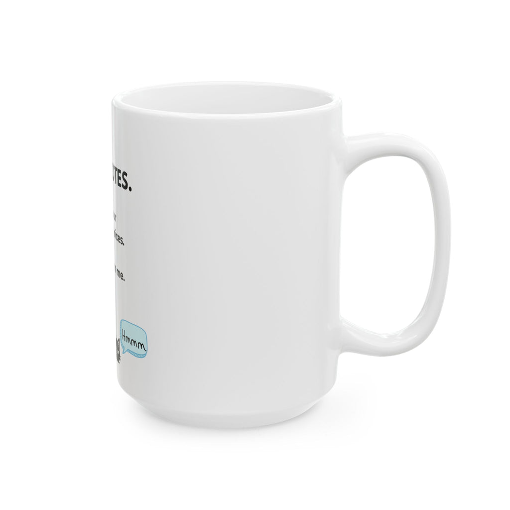 Grammar Police Cat Mug — "I Have Notes. About your grammar choices. They concern me." Ceramic Coffee Cup (11oz, 15oz)