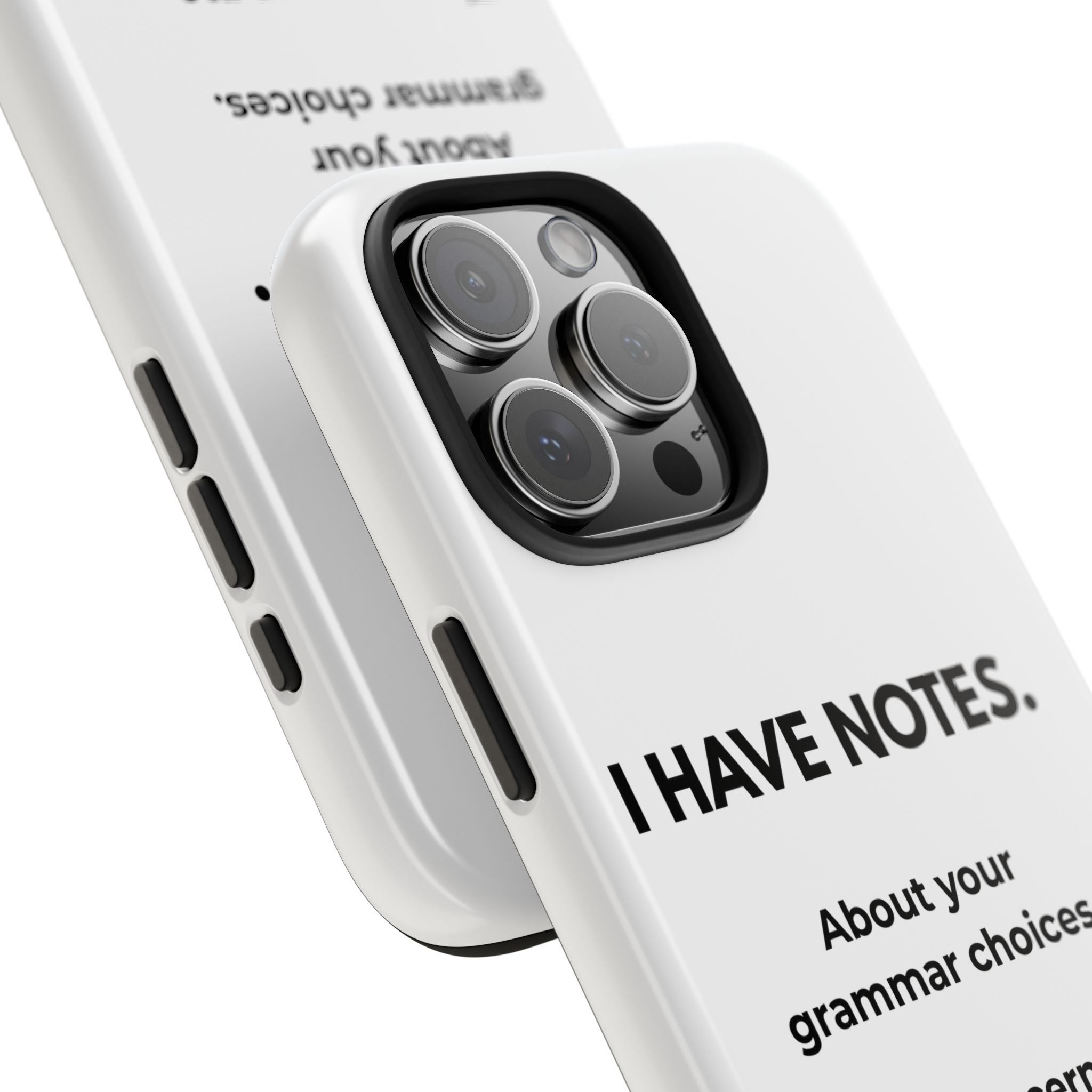 Tough Phone Case — "I Have Notes" Grammar Cat Protective Case