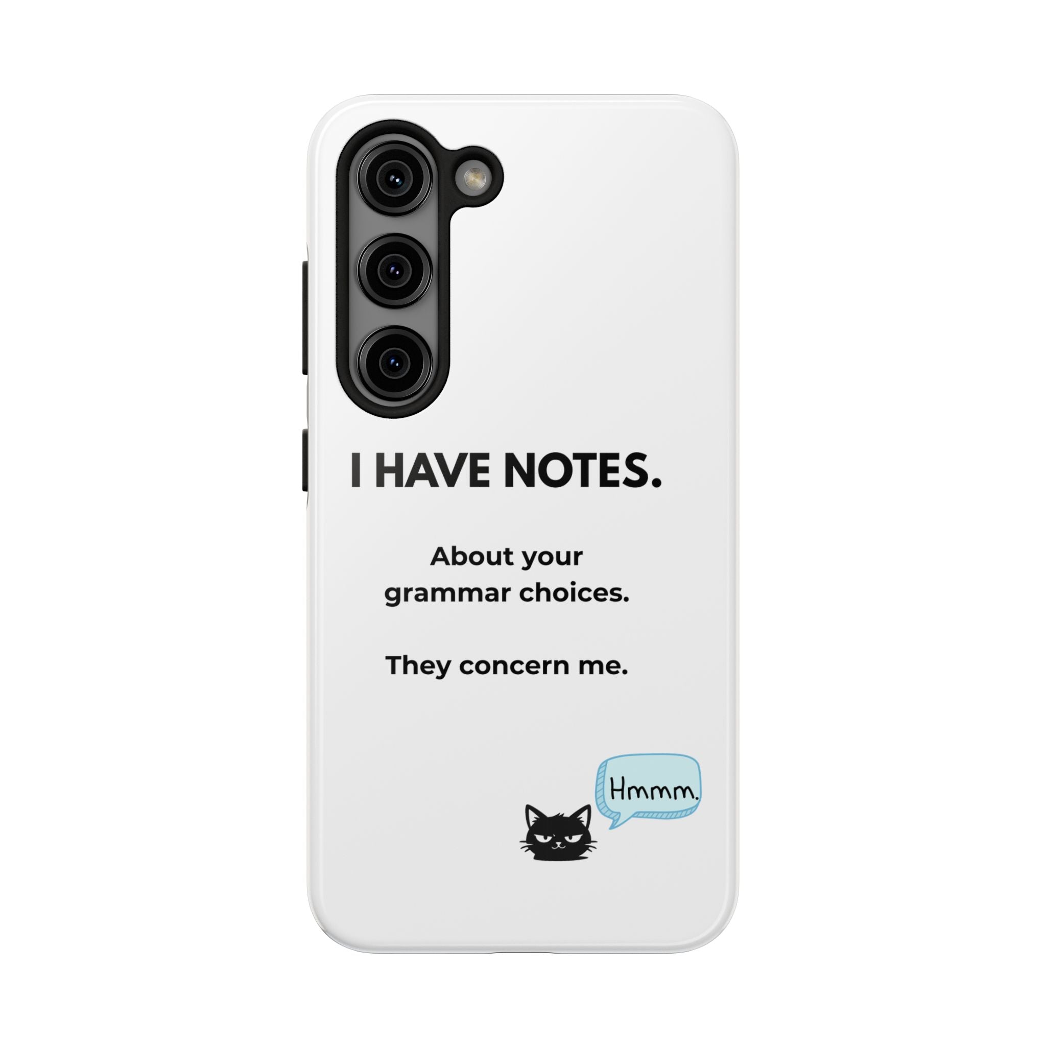 Tough Phone Case — "I Have Notes" Grammar Cat Protective Case