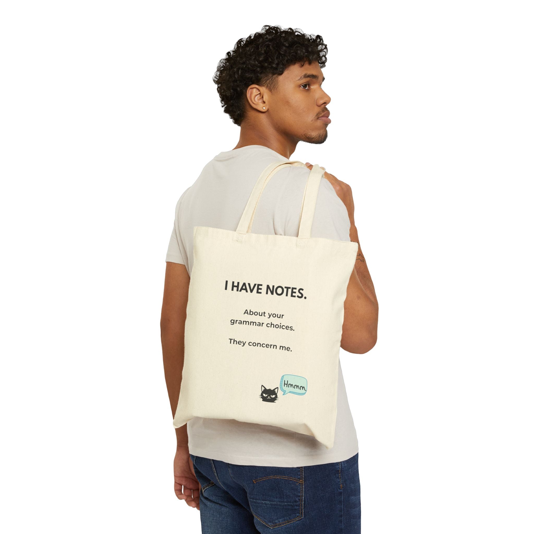 Tote Bag — "I Have Notes" Grammar Nerd Canvas Tote