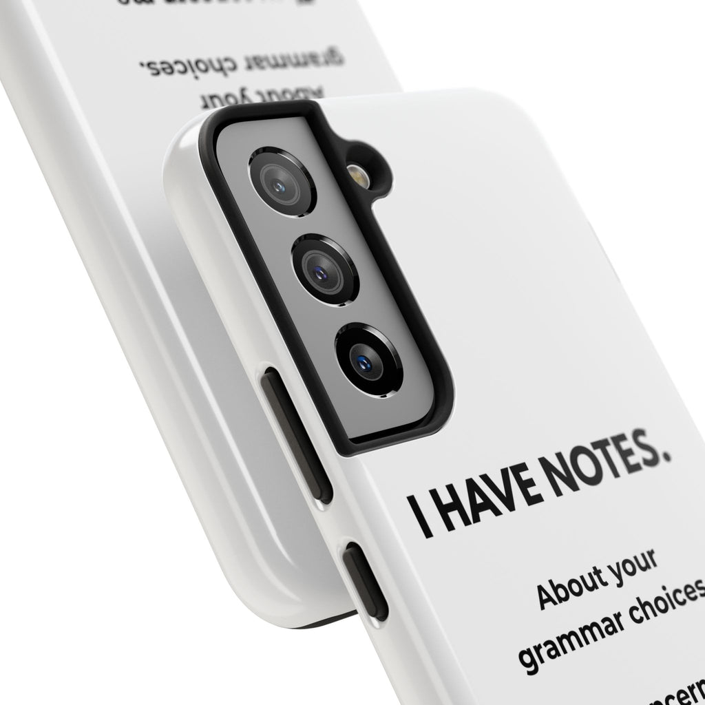 Tough Phone Case — "I Have Notes" Grammar Cat Protective Case