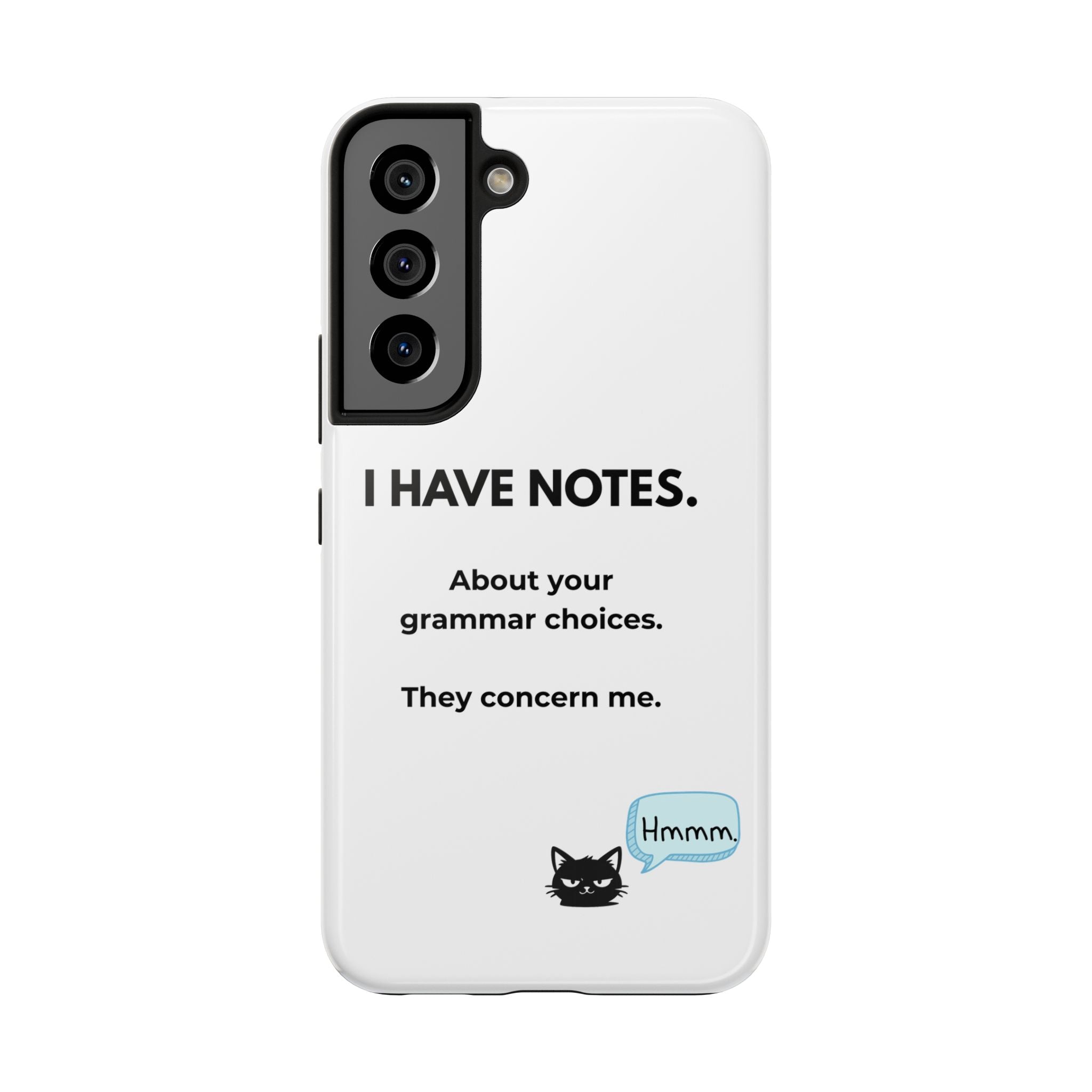 Tough Phone Case — "I Have Notes" Grammar Cat Protective Case