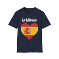 Spanish Flag Heart T-Shirt – "be bilingüe” Graphic Tee