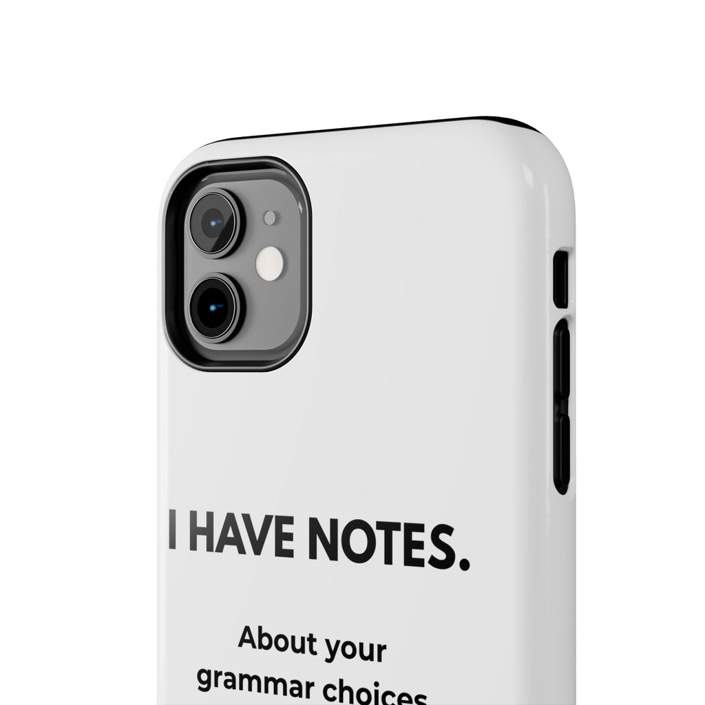 Tough Phone Case — "I Have Notes" Grammar Cat Protective Case