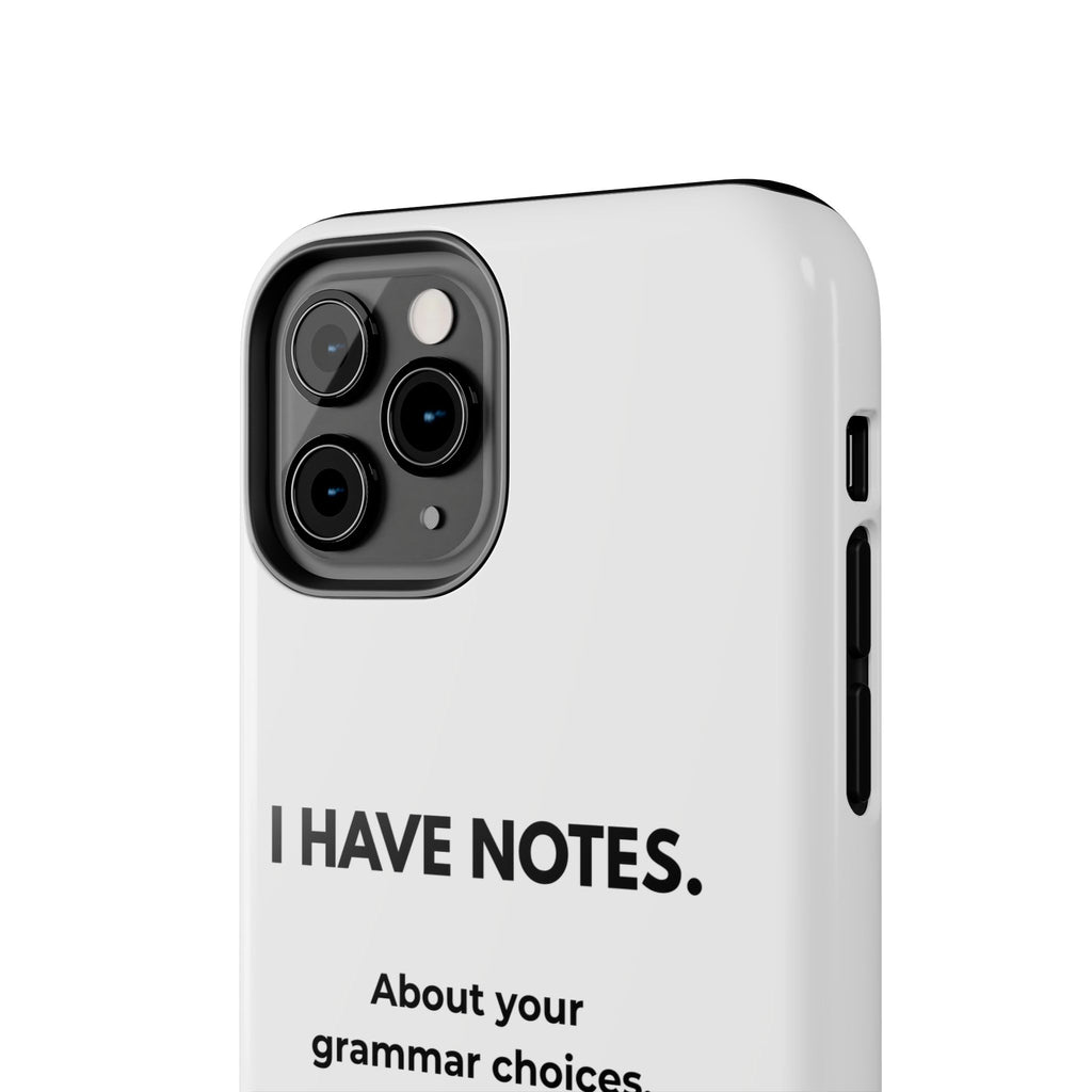 Tough Phone Case — "I Have Notes" Grammar Cat Protective Case