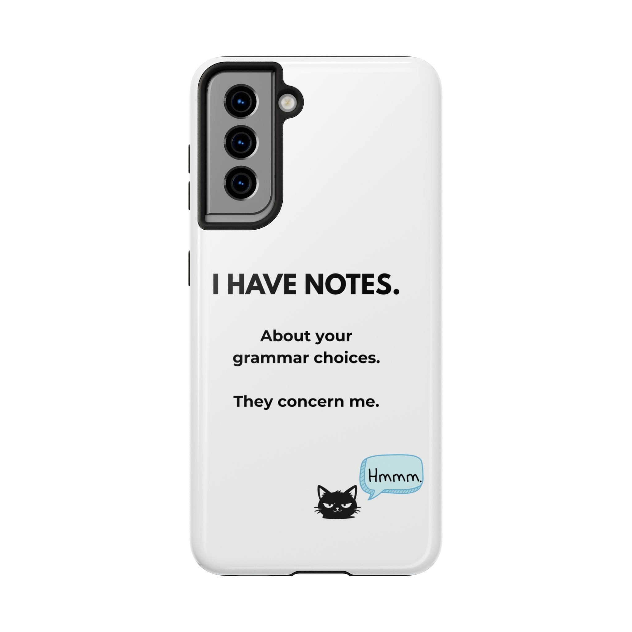 Tough Phone Case — "I Have Notes" Grammar Cat Protective Case
