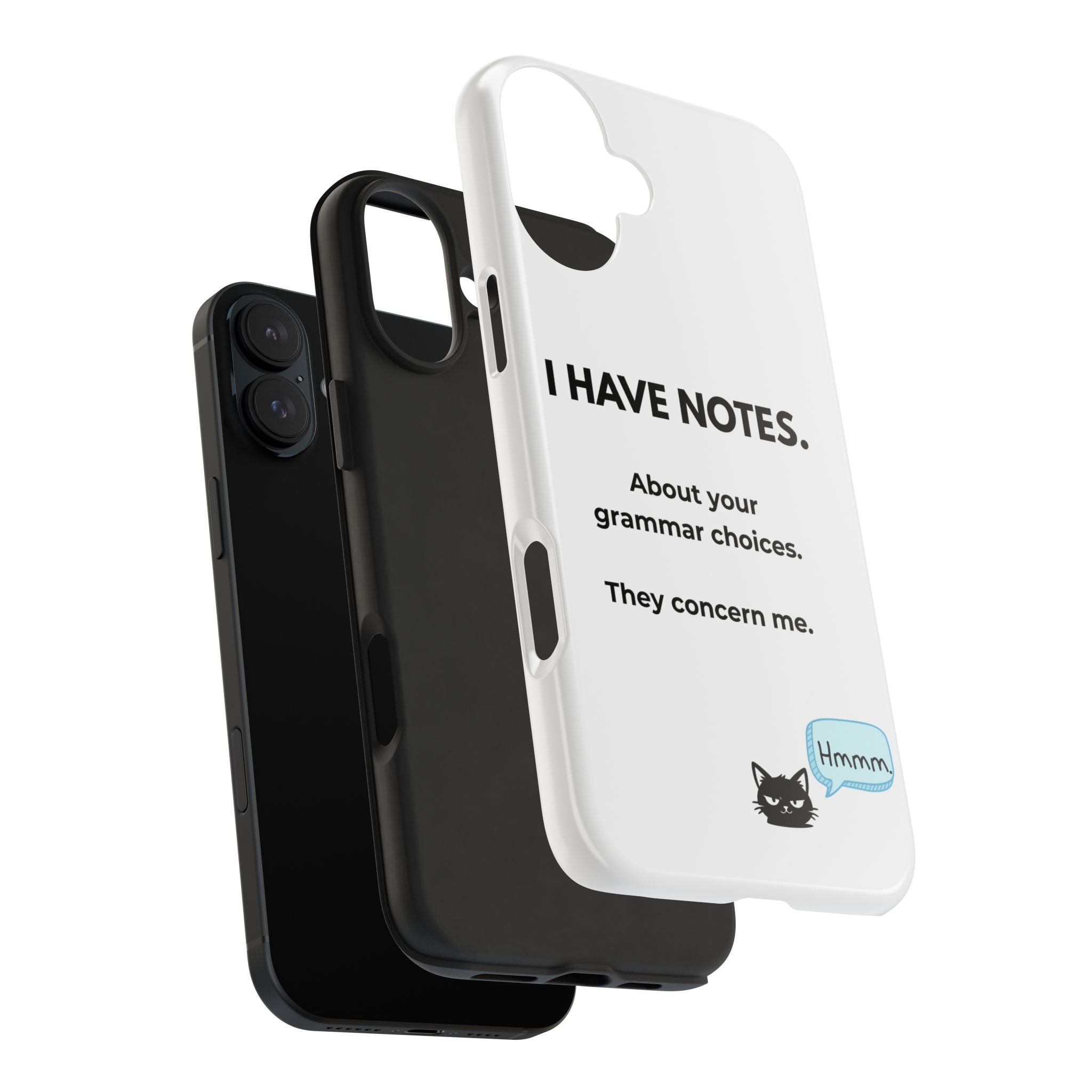 Tough Phone Case — "I Have Notes" Grammar Cat Protective Case