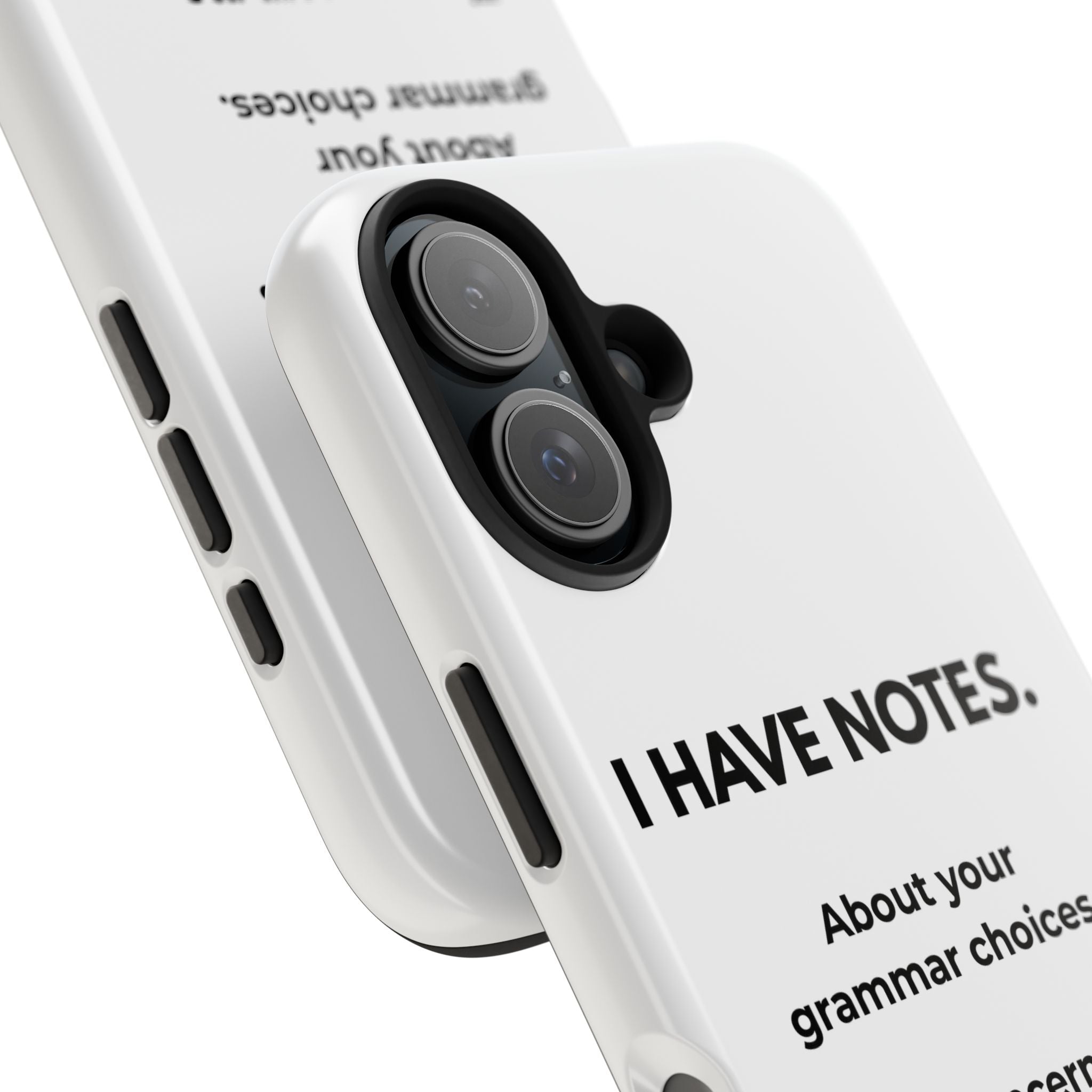Tough Phone Case — "I Have Notes" Grammar Cat Protective Case